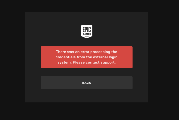 There was an error processing the credentials from the external login system error
